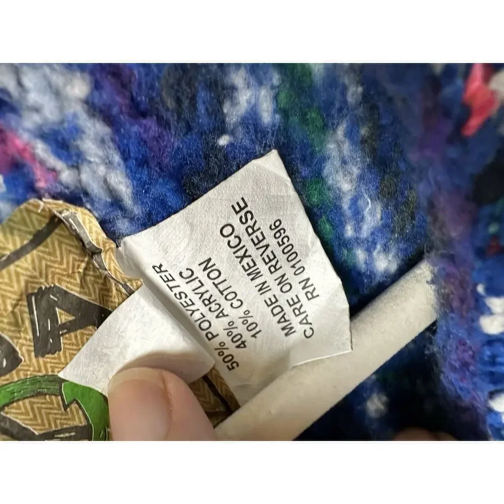 VTG Baja Joe Sweater Mens Extra Large Drug Rug Multicolor Heavyweight Aztec - Picture 6 of 9